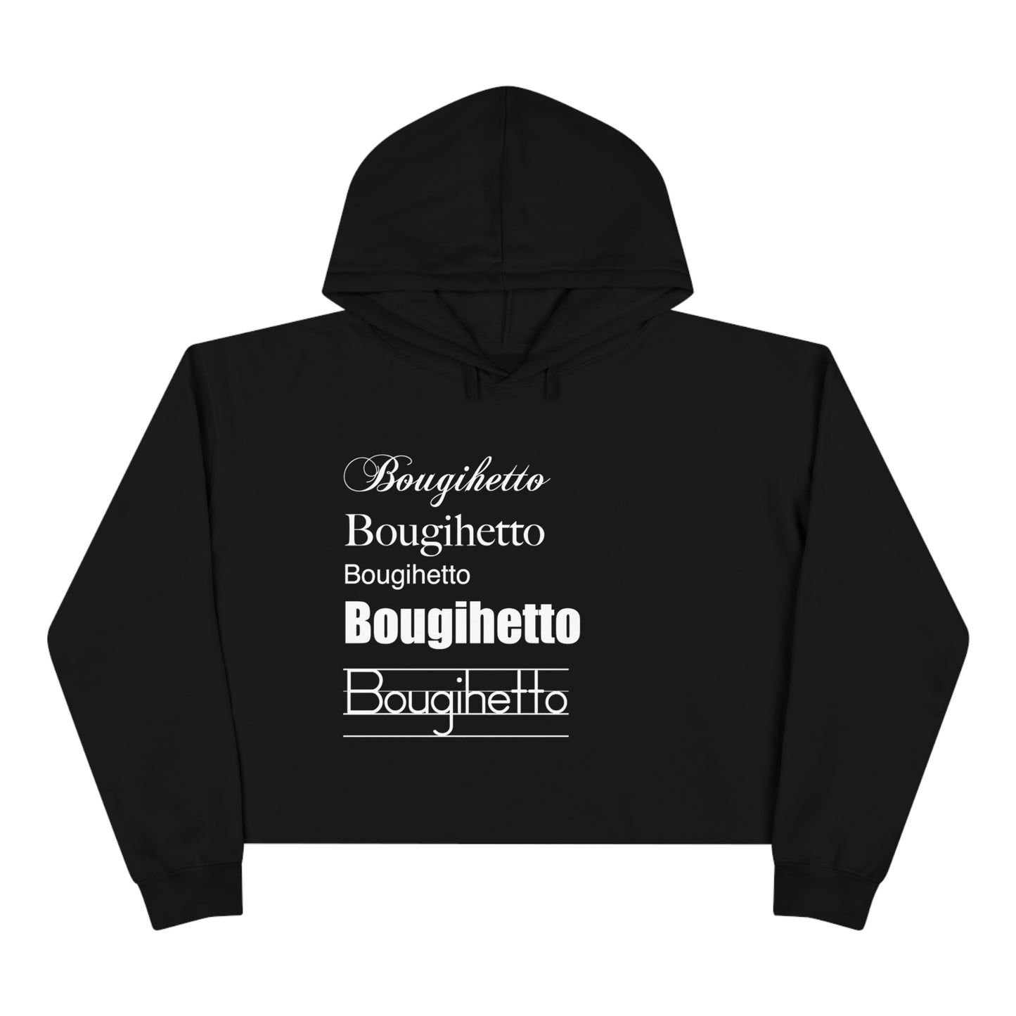 Black 5 Font Crop Hoodie